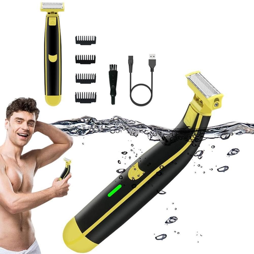 Aparador de pêlos corporais à prova d`água USB recarregável para homens