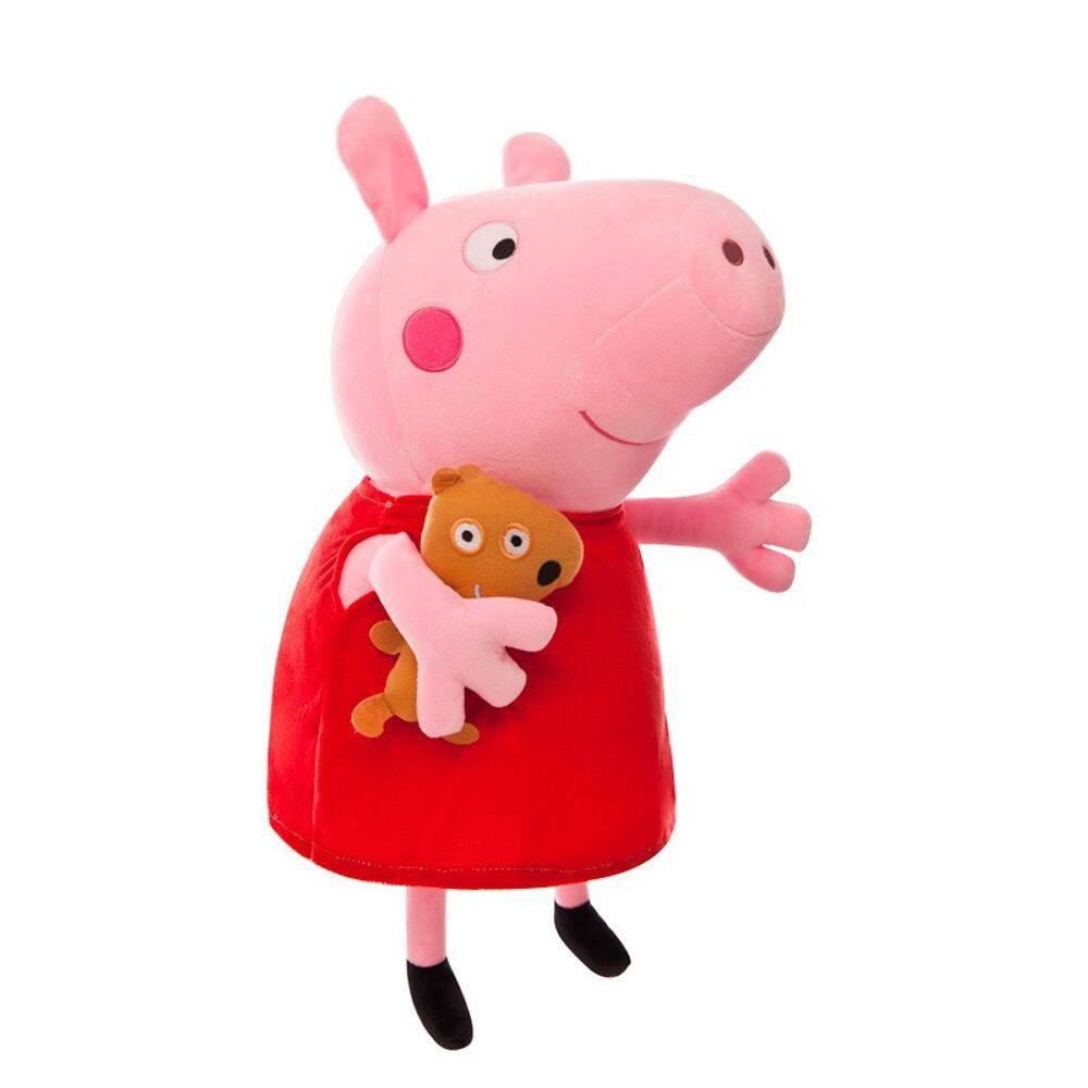 Brinquedo de pelúcia Peppa Pig 26 cm rosa macio recheado para sentar
