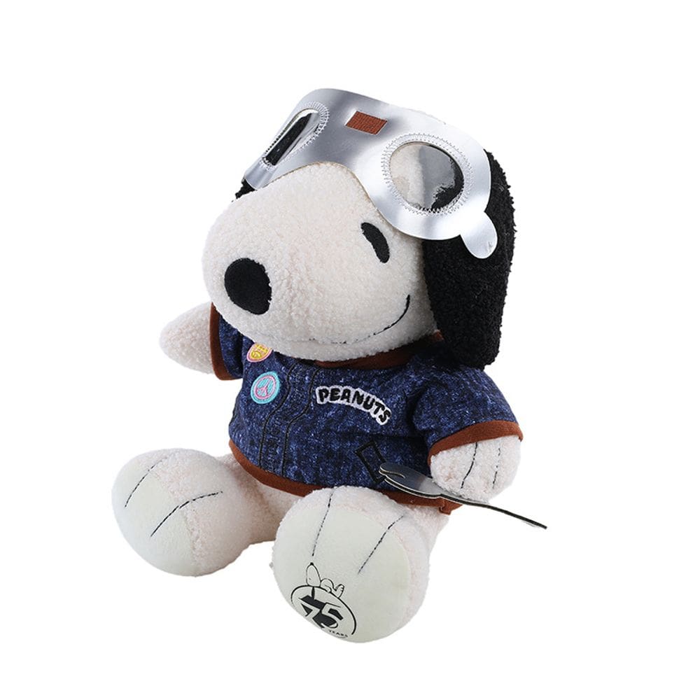 Plush Doll Toy Pilot Dog Blue 35 cm com macacão para crianças