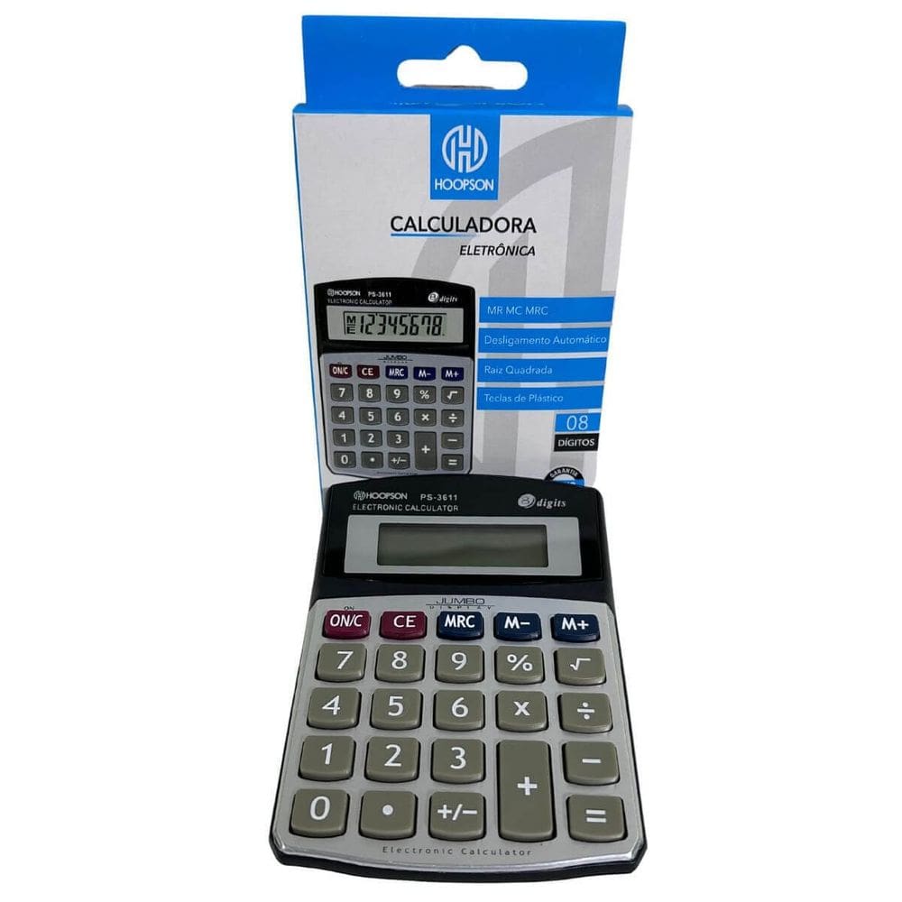 Calculadora Eletrônica 08 Dígitos PS-3611 Hoopson