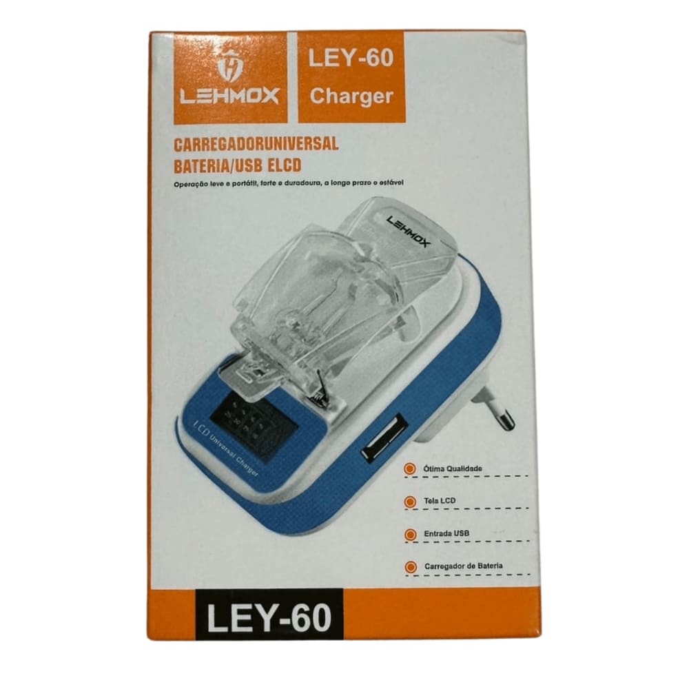 Carregador Universal LCD para Bateria de Celular Ley-60 Lehmox
