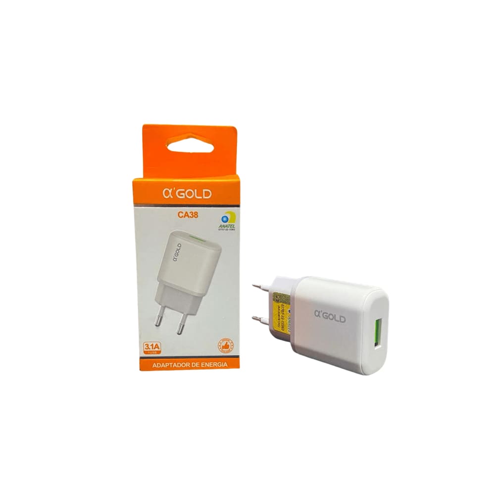 Carregador de Viagem Celular Smartphone 3.1A CA38 A´Gold