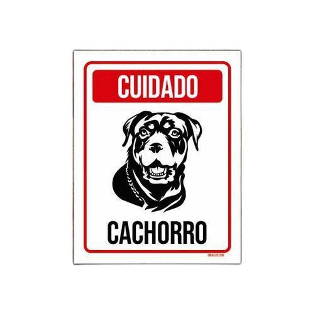 Placa Cuidado Cachorro Rottweiler 1 18X23