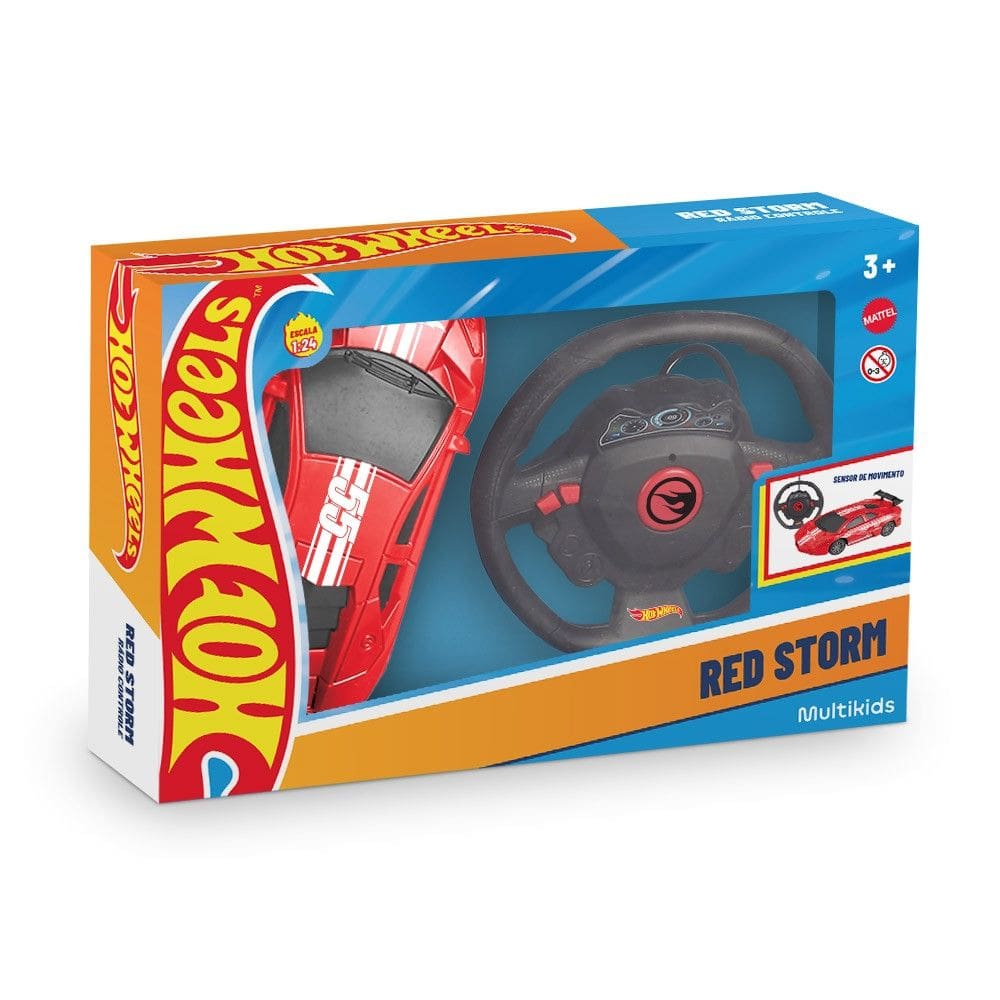 Carrinho de controle remoto Hot Wheels 1:24 Vermelho Multikids - BR2471