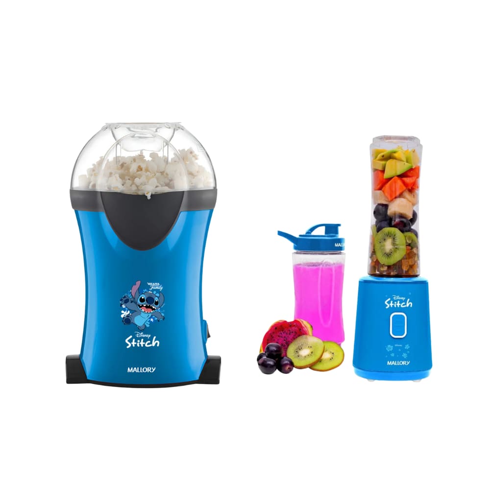 Kit Mallory Disney Stitch 110V - Pipoquera Elétrica + Liquidificador Individual
