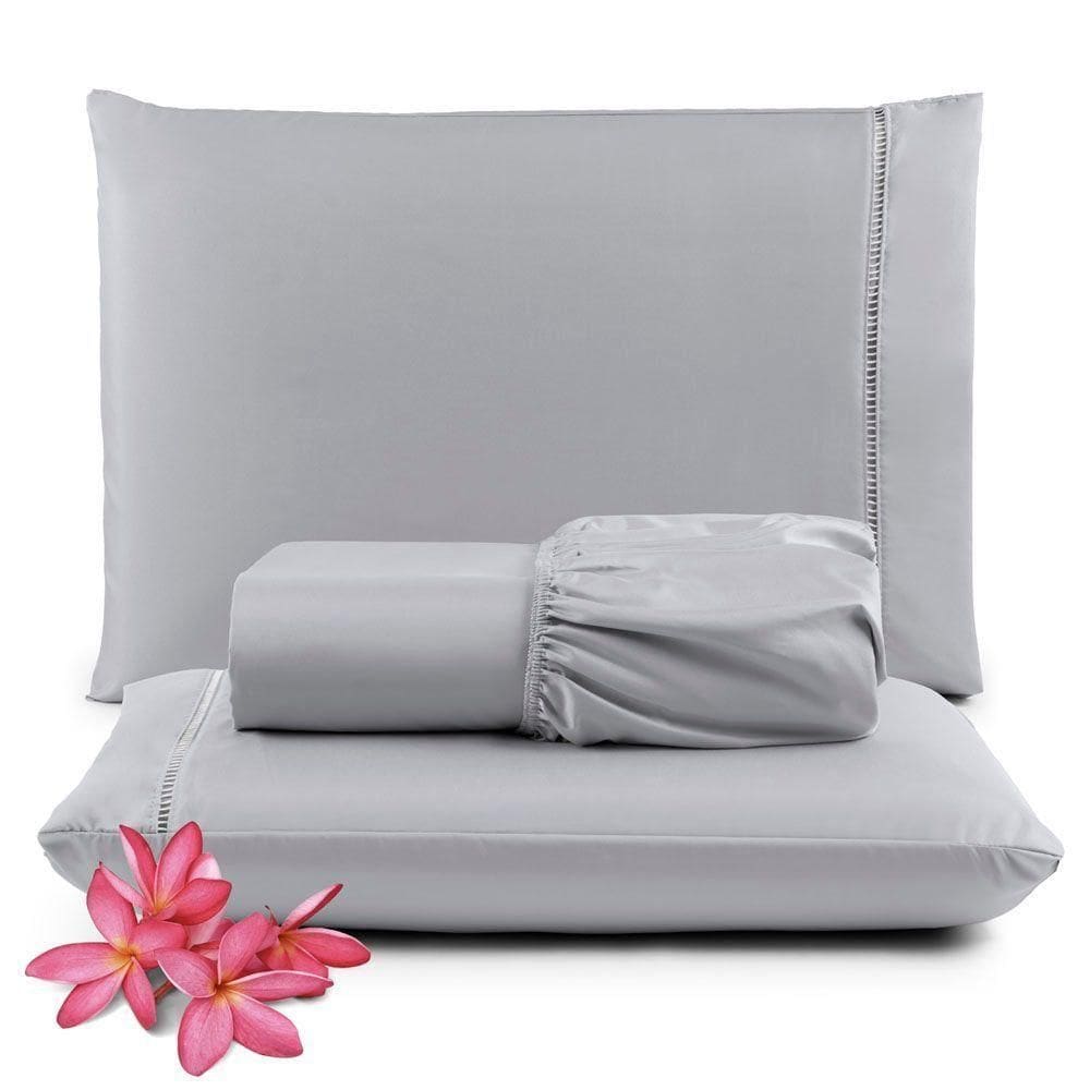 Jogo Cama Lençol Unique Queen  3 Peças - Cinza