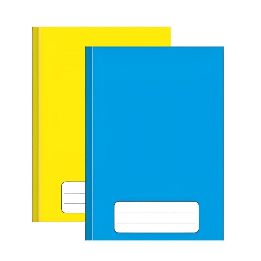 Kit 2 Cadernos Grande Brochura Escolar Capa Dura 96 Folhas