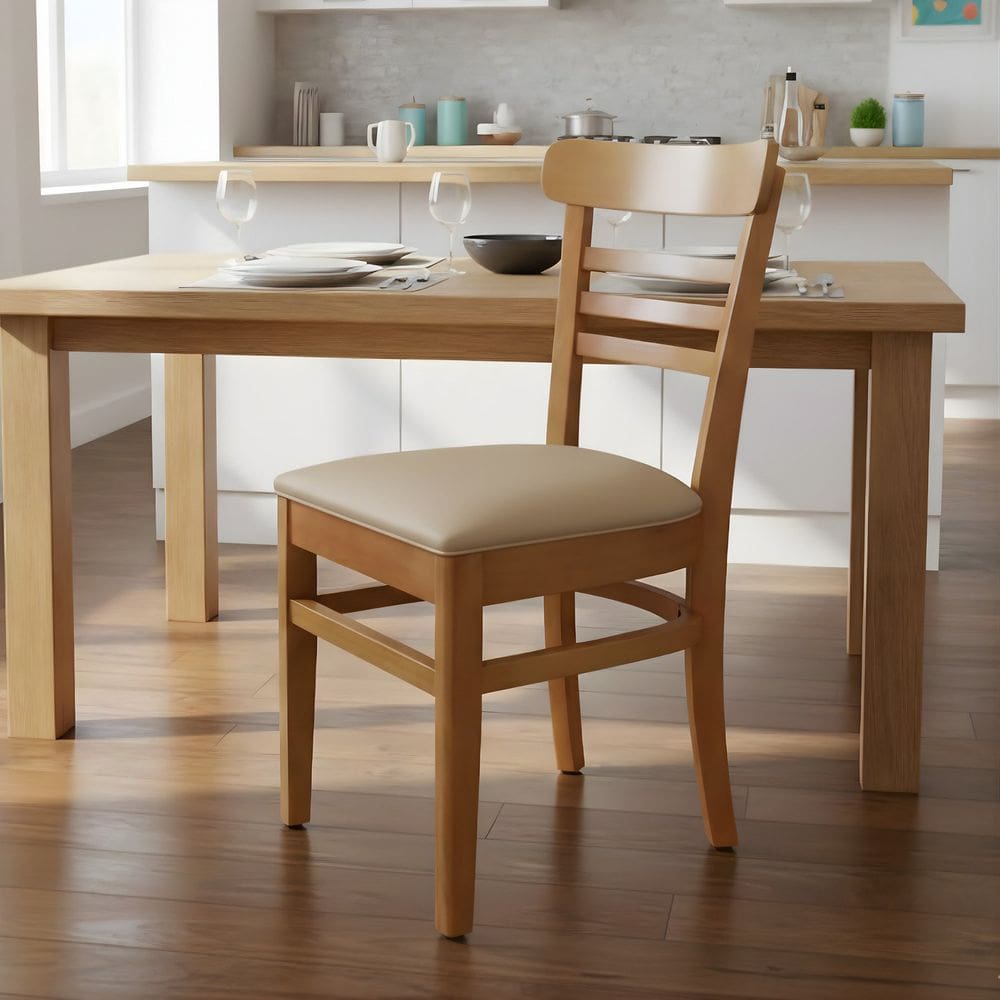 Cadeira Madeira Maciça para Sala de Jantar Paulistana Mel / Bege