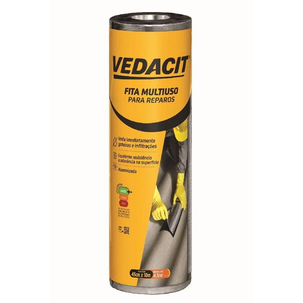 Fita Veda Tudo 45cm X 10m - 132957 - Vedacit Fita Veda Tudo 45cmx10m - 132957 - Vedacit