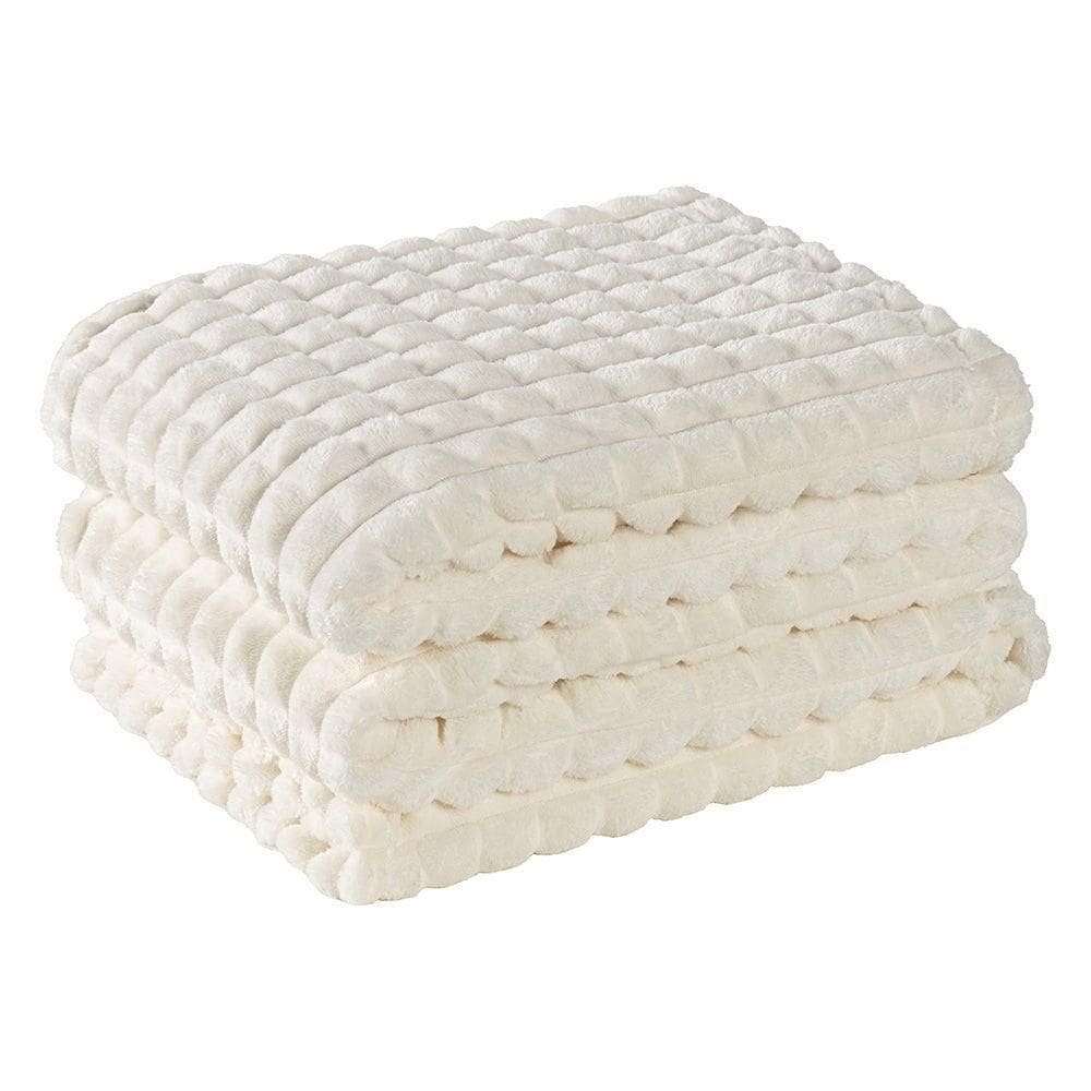 Cobertor Comfy Queen Manta Ultrasoft - Marfim - Palha