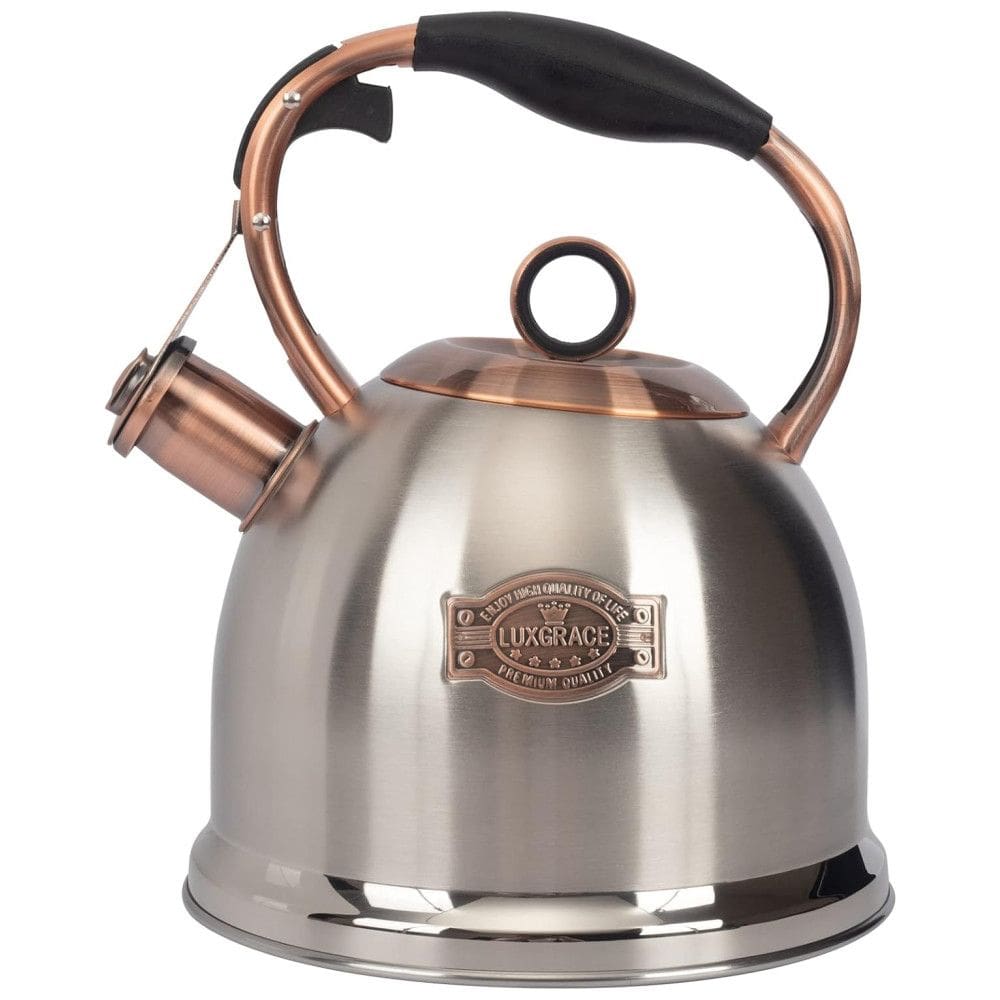 Chaleira de Chá 3L em Aço Inoxidável com Apito, LUXGRACE T12 Silver RW, Prateado