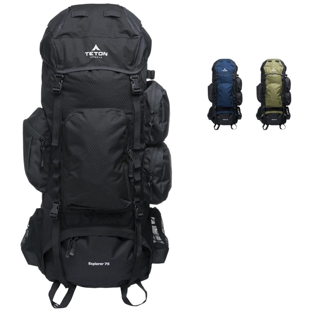 Mochila de Acampamento Camping 75L, Impermeável, TETON SPORTS, Preto
