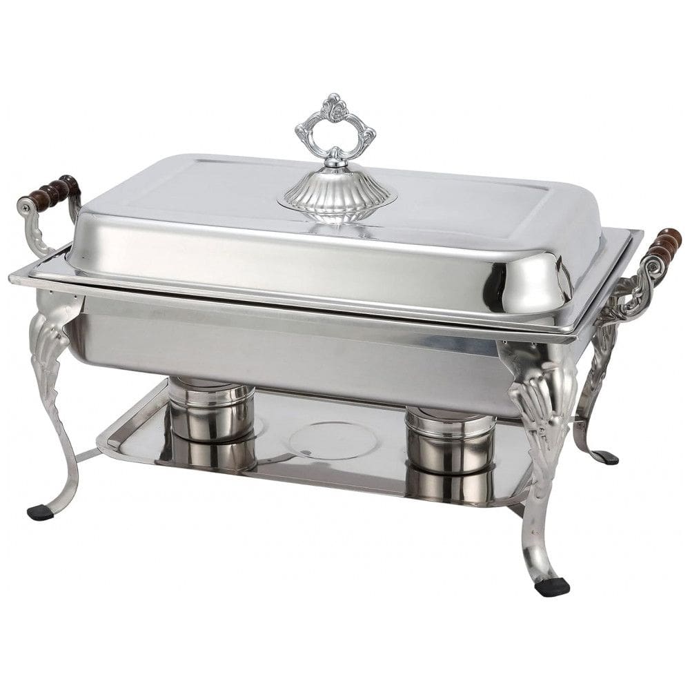 Rechaud Retangular 8 L em Aço Inoxidável com 2 Queimadores, Winco