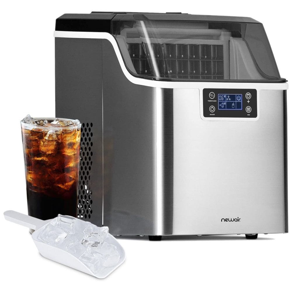 Máquina de Gelo Automática Portátil Produz até 20kg, 24H, Cor, 110v, NEWAIR 1, Prateado