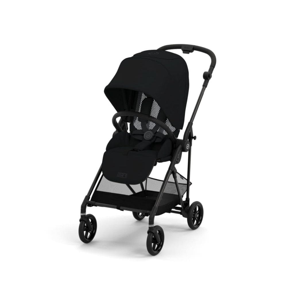 Carrinho de Bebê Ultraleve e Compacto com Assento Confortável e Dobrável com Uma Mão, Cybex Melio 3, Preto