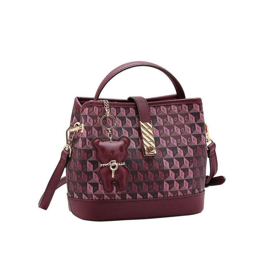 Bolsa Feminina Chenson - Monograma tridimensional - Alça de Mão  - Vinho 3485424