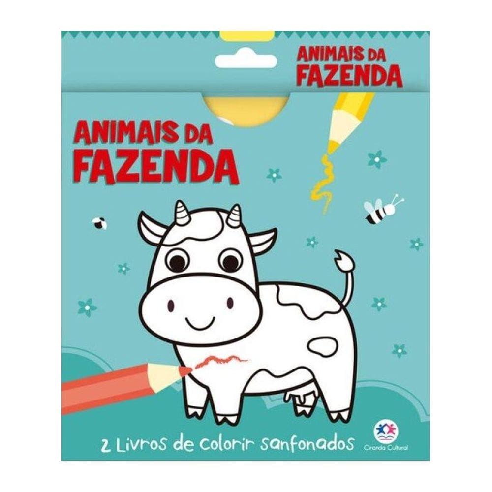 Animais Da Fazenda - 2 Livros De Colorir Sanfonados
