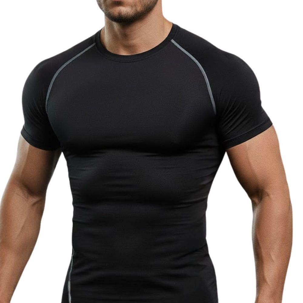 Camiseta De Compressão Masculina Academia Manga Curta Linha