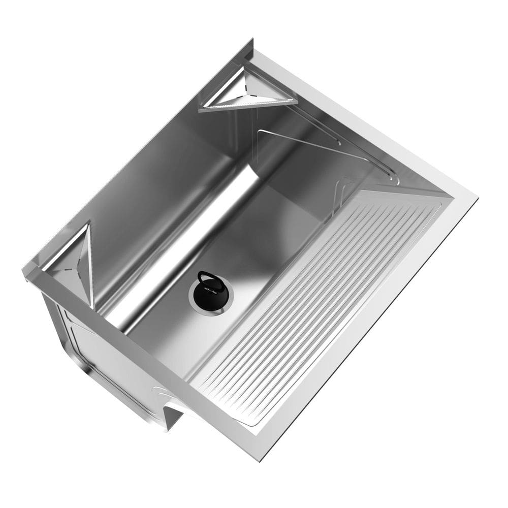 Tanque para Lavanderia em Aço Inox de Parede Avulso 500 Super com Suporte 60,8x50,6x43,4cm 68 Litros Inox