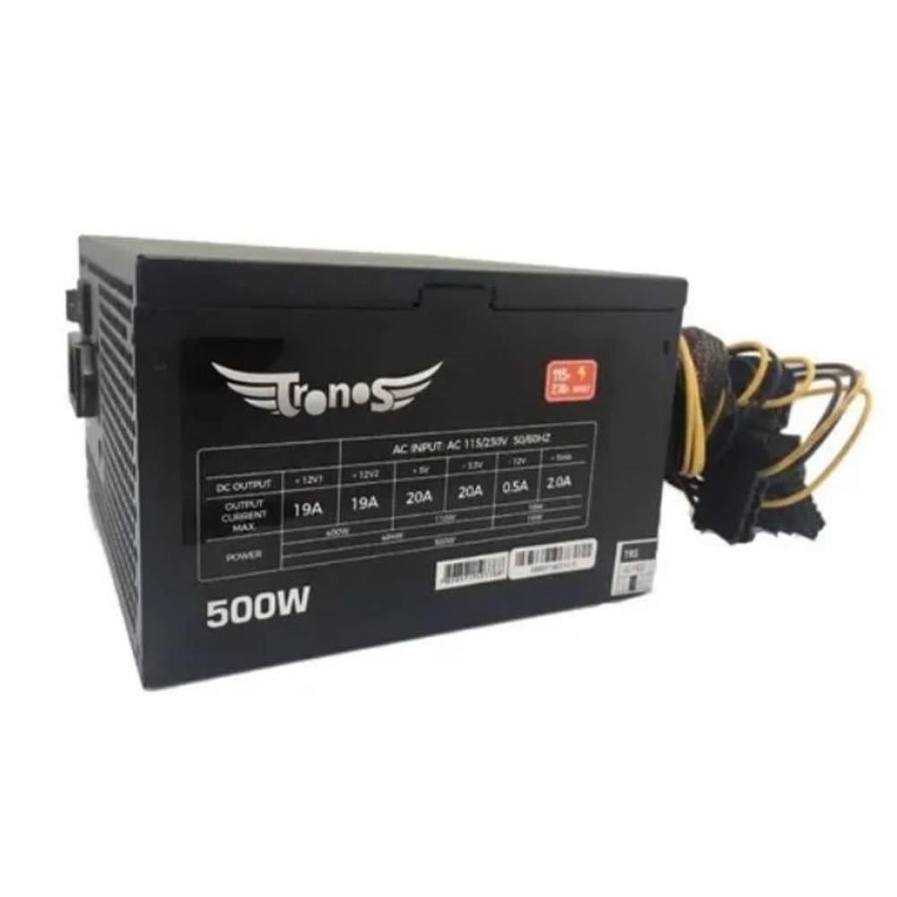 Fonte Atx 500W Real Trs/5330-B 24 Pinos Tronos Box