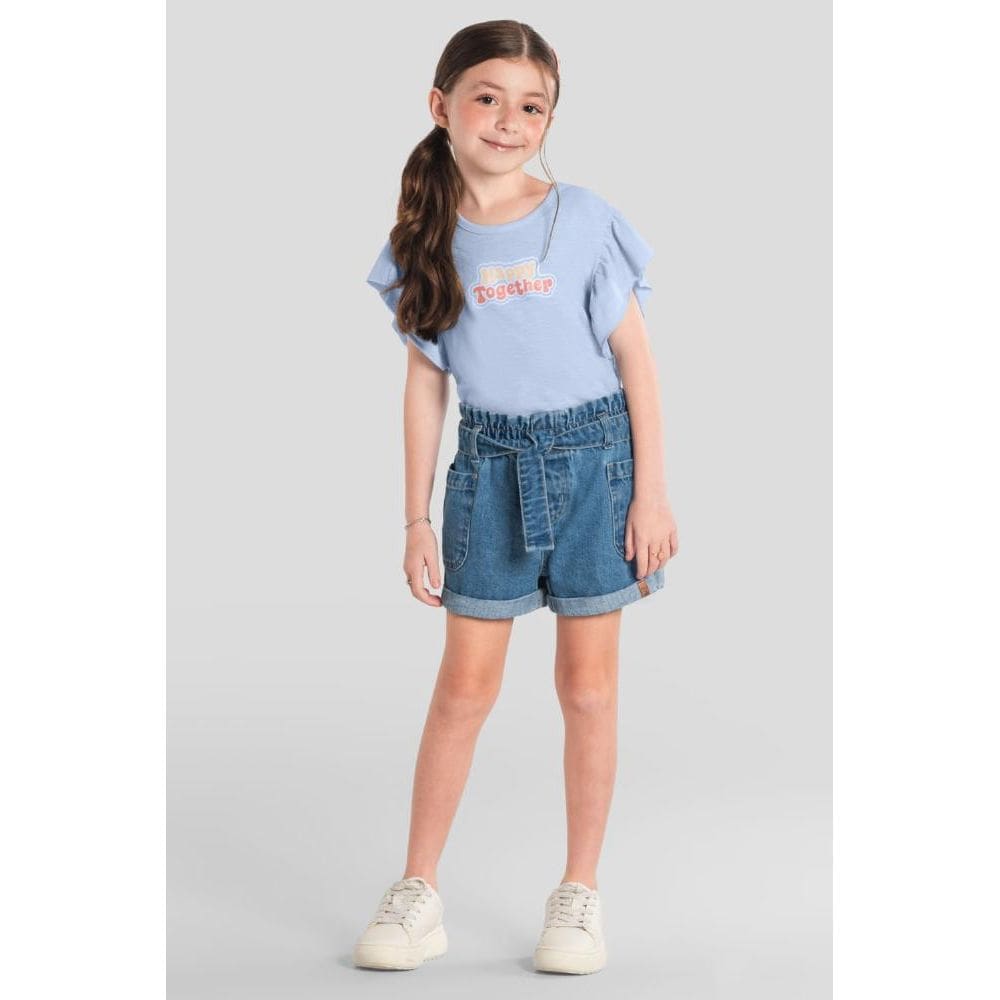 Blusa infantil menina em malha flamê Mundi