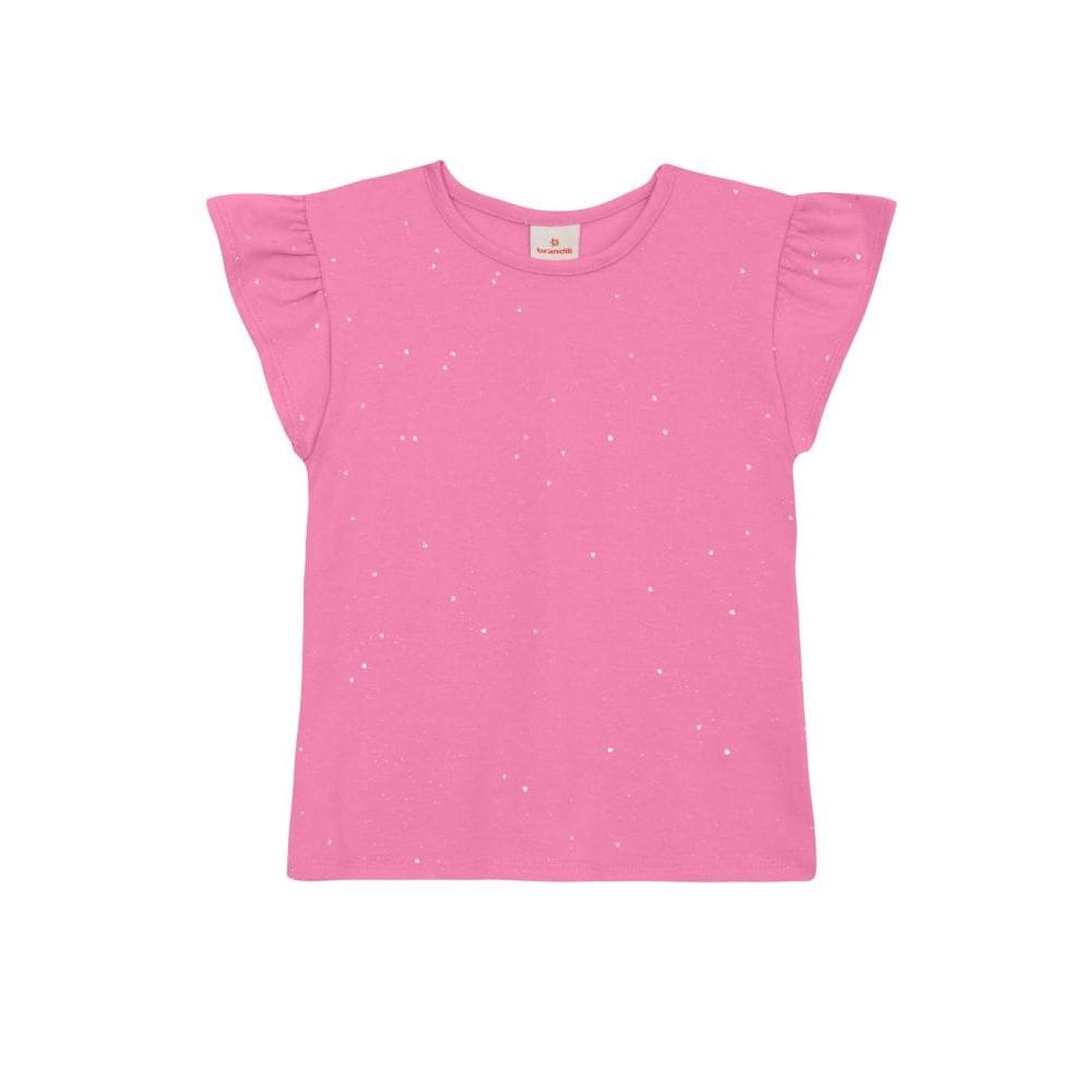 Blusa infantil menina em cotton com brilho Brandili