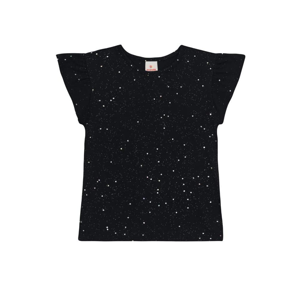Blusa infantil menina em cotton com brilho Brandili