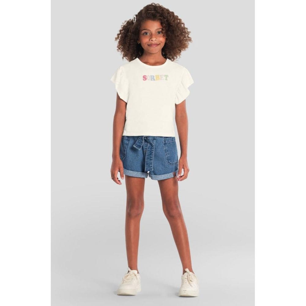 Blusa infantil menina em malha flamê Mundi