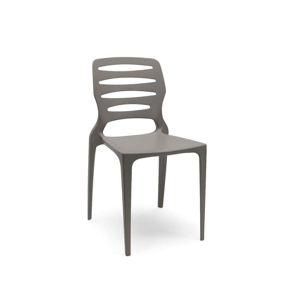 Cadeira Ville Cinza Basalto Empilhável Em Polipropileno Plaxmetal