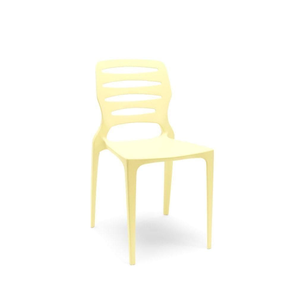 Cadeira Ville Amarelo Primavera Empilhável Em Polipropileno Plaxmetal