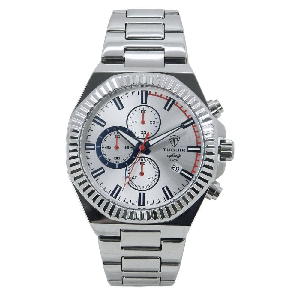 Relógio Cronógrafo Masculino de Aço Tuguir Analógico Infinity GCS-1272 Prata