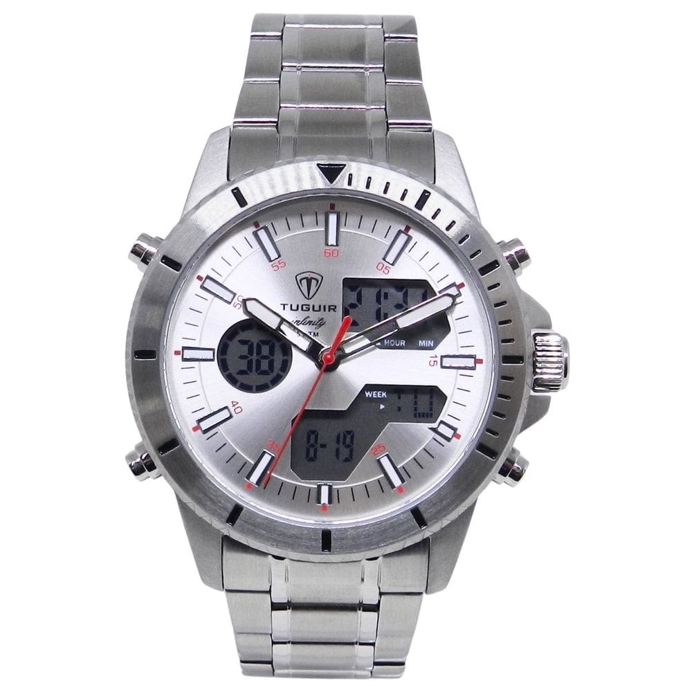 Relógio Masculino de Aço Tuguir AnaDigi Infinity GCS-1269 Prata