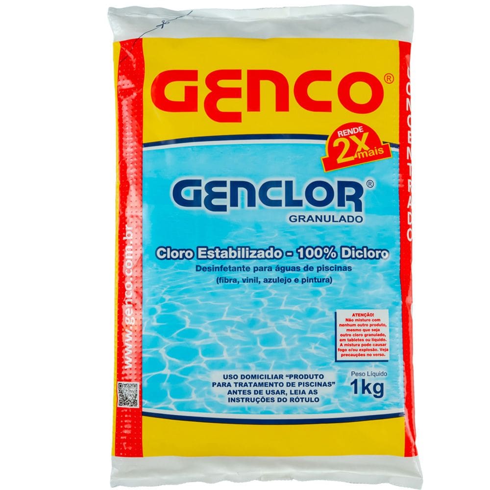 Genclor Tratamento para piscina Cloro Estabilizado Concentrador Genco 1kg