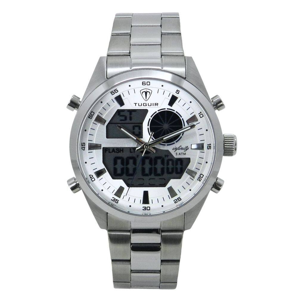 Relógio Masculino de Aço Tuguir AnaDigi Infinity GCS-1265 Prata