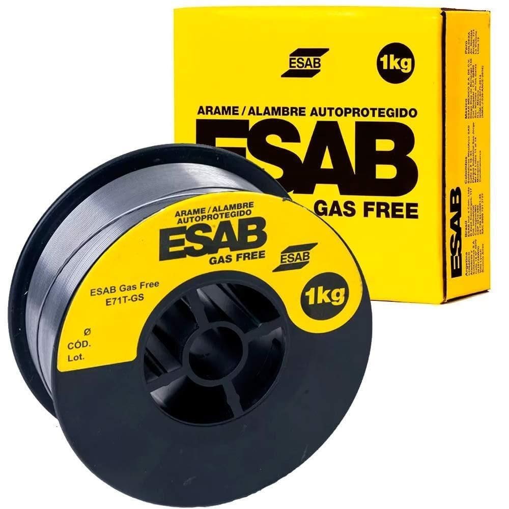 Arame Para Solda Mig 0,8 Mm 1 Kg Uso Sem Gás Gas Free - Esab