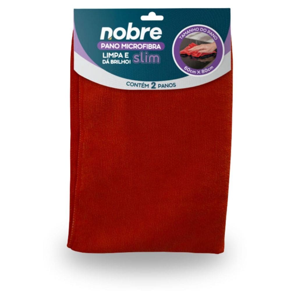 Pano De Microfibra 60X80Cm Vermelho Slim Limpeza Prática