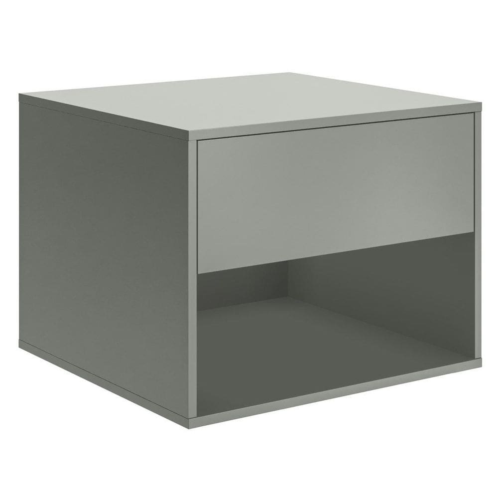 Mesa De Cabeceira Suspensa Carisma Mdp Cinza Com Gaveta