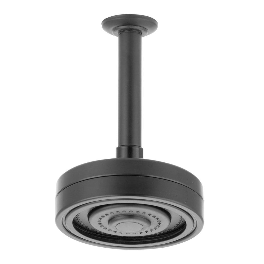 Chuveiro Ducha Autolimpante Redondo Black C/Braço De Teto