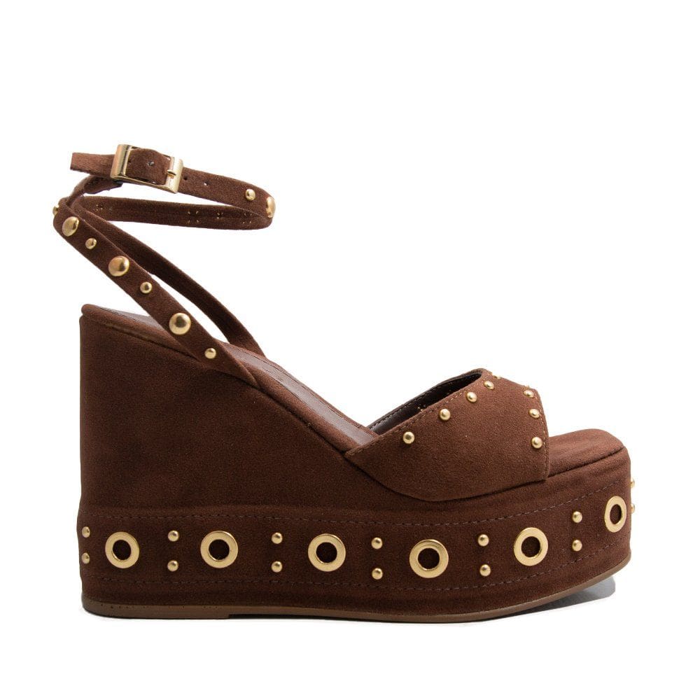 Sandalia Unique Anabela Marrom