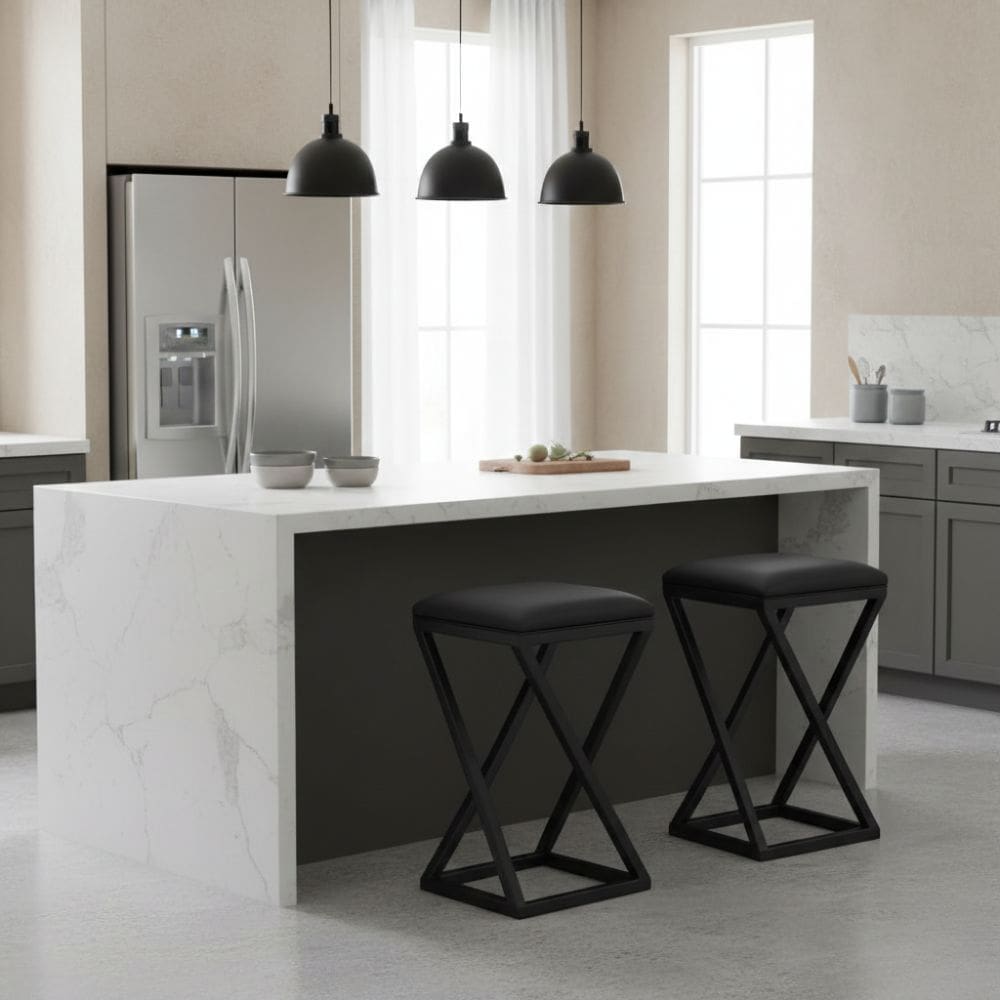 Kit 2 Banqueta Baixa Cozinha 50 cm Balcão Bar Gourmet Corino