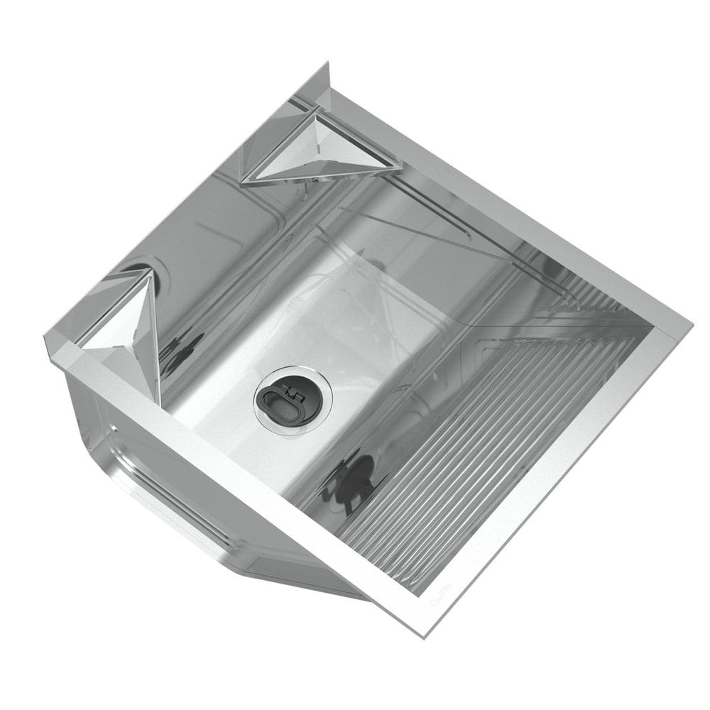 Tanque para Lavanderia em Aço Inox de Parede Avulso Mini com Suporte 43,8x50,6x29,4cm 32 Litros Ghel Inox