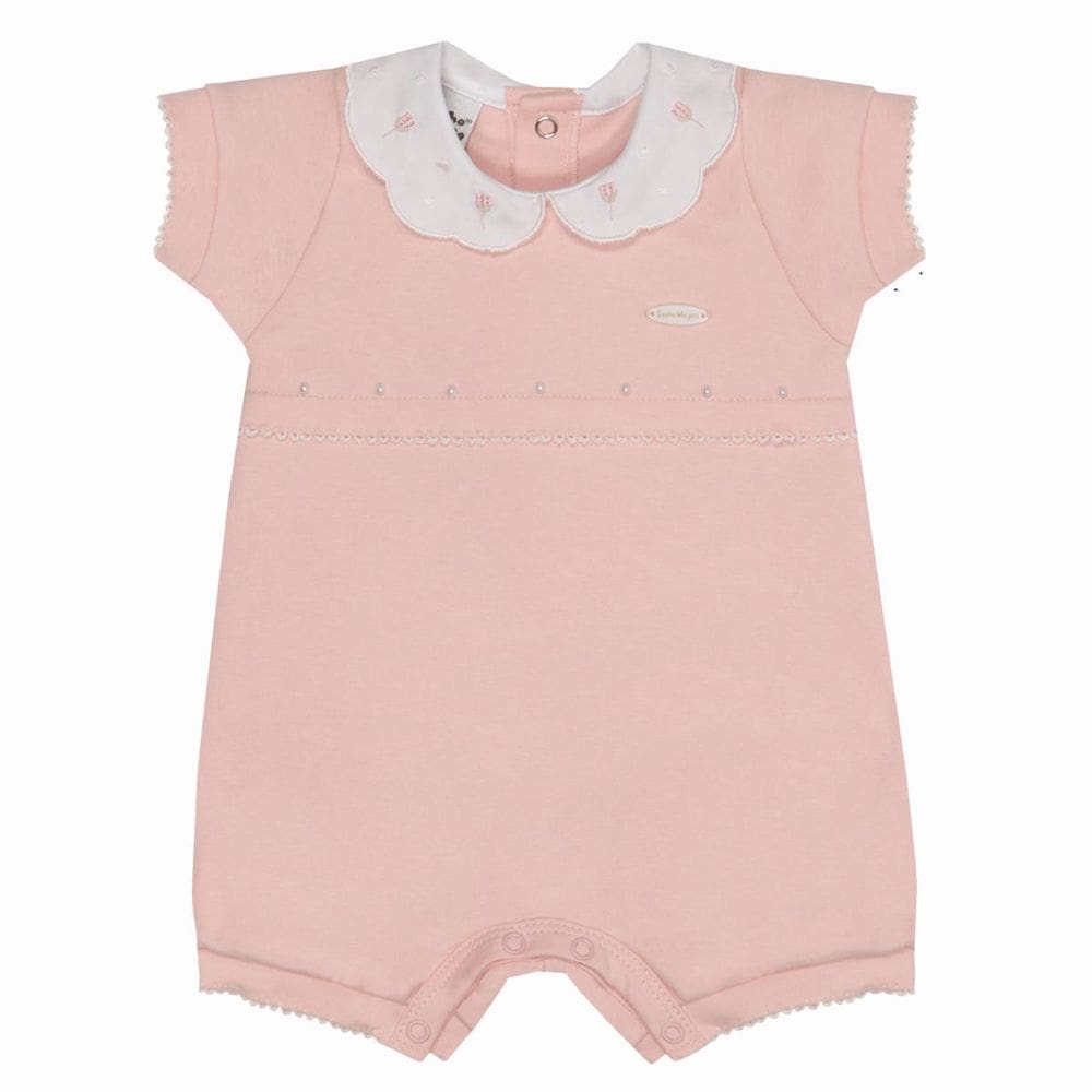 Macacão Bebê Menina Curto Tulipa Rosa - Sonho Mágico