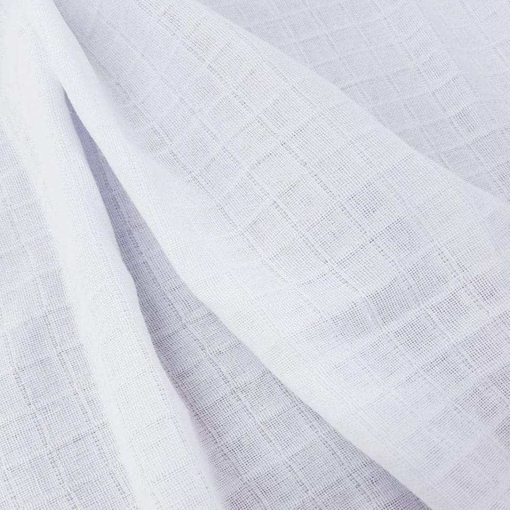 3 Metros De Tecido Fralda Quadriculada 100% Algodão Branco