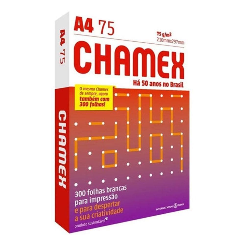 Papel Sulfite A4 Chamex 75G 210Mmx297Mm 500 Folhas