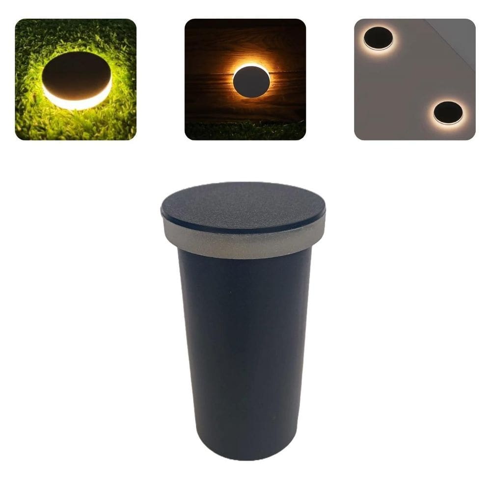 Balizador Piso Pvc 3W Redondo Eclipse De Luz Branco Quente