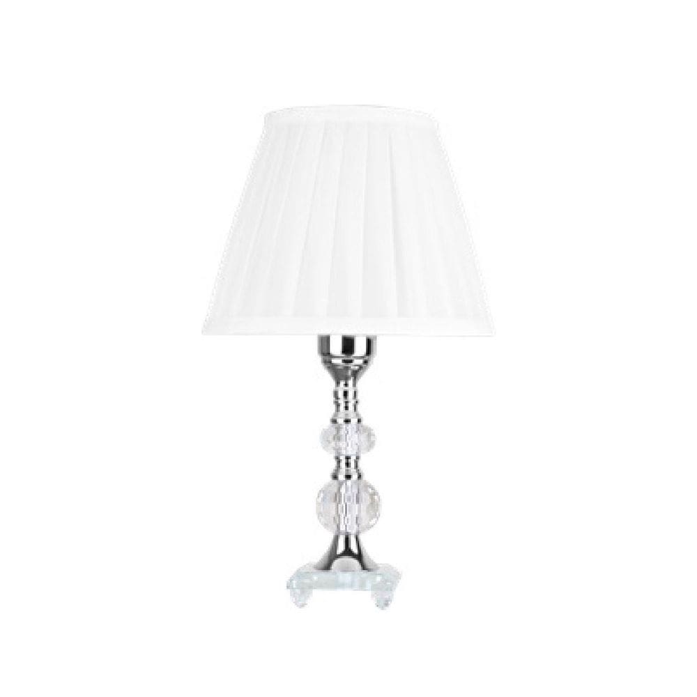 Abajur de Cristal Cromado 22cm x 36cm Voil Branca