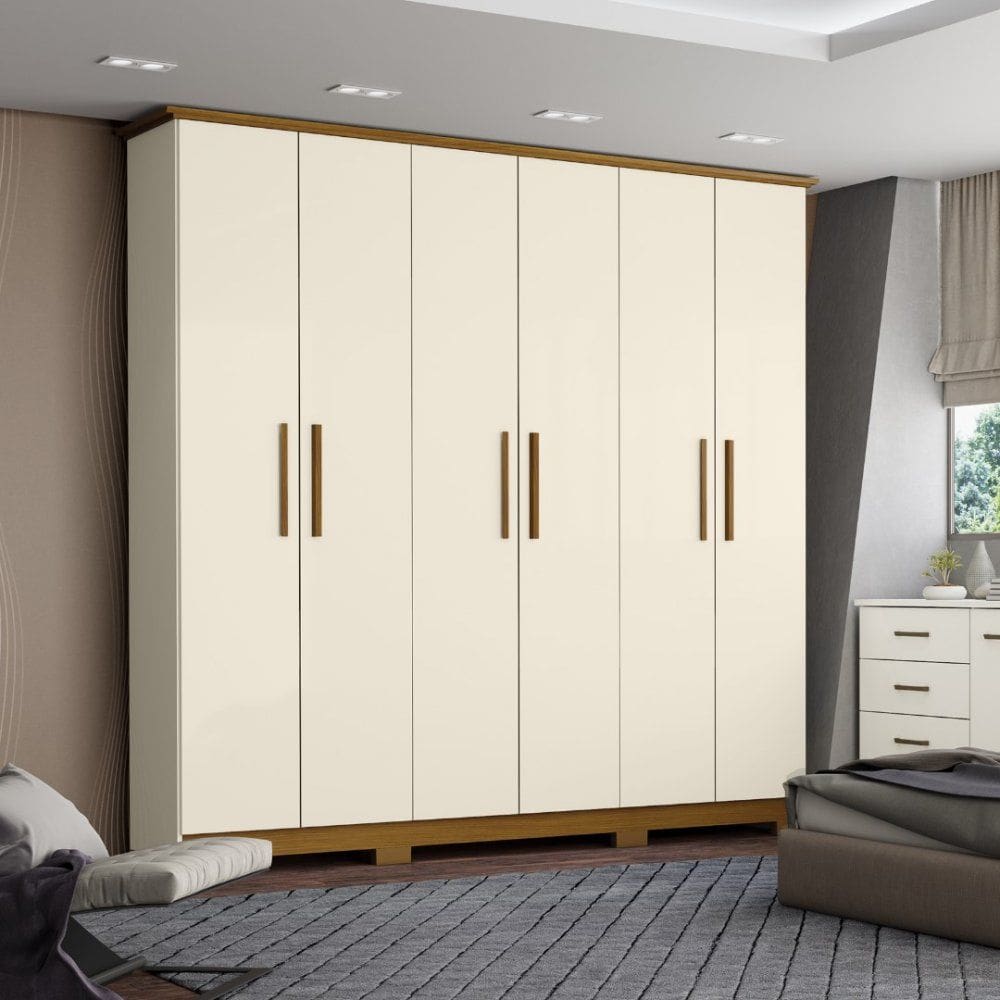 Guarda Roupa Casal 6 Portas 3 Gavetas Cover Henn