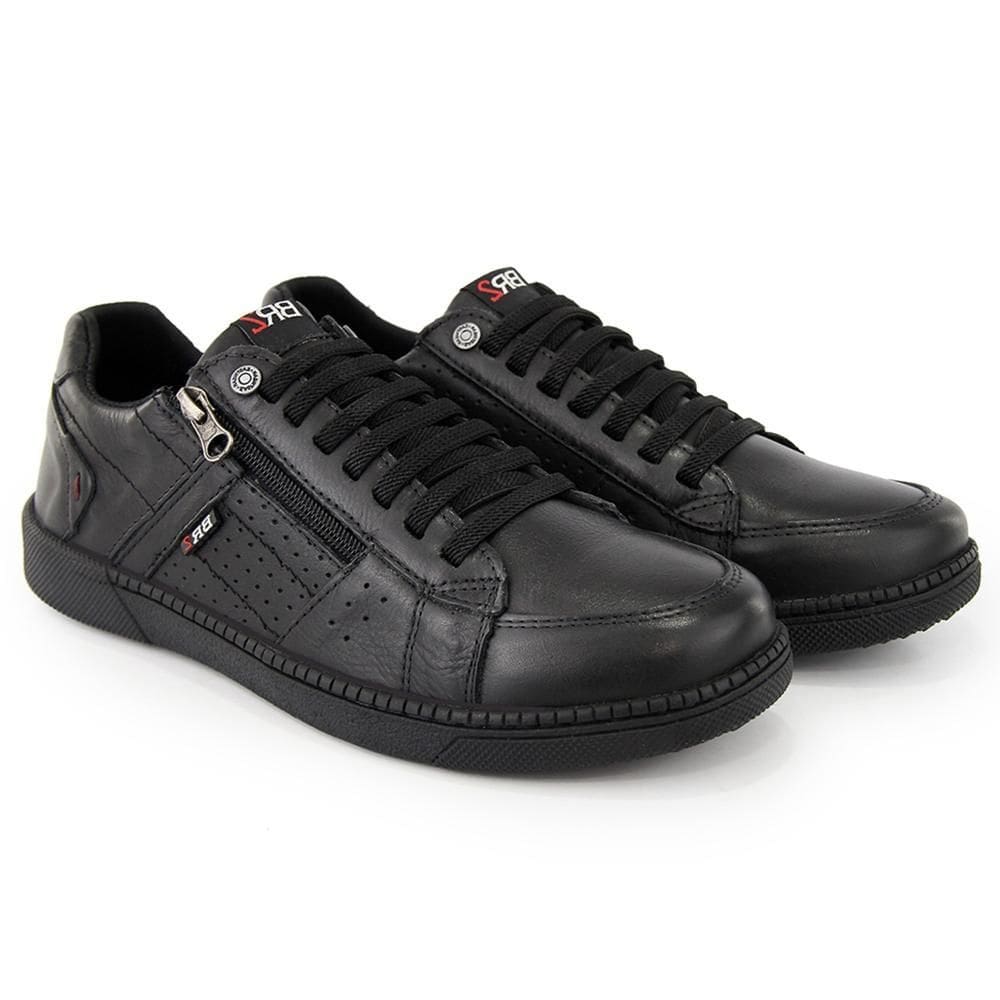 Sapatênis Masculino Couro Zíper Lateral