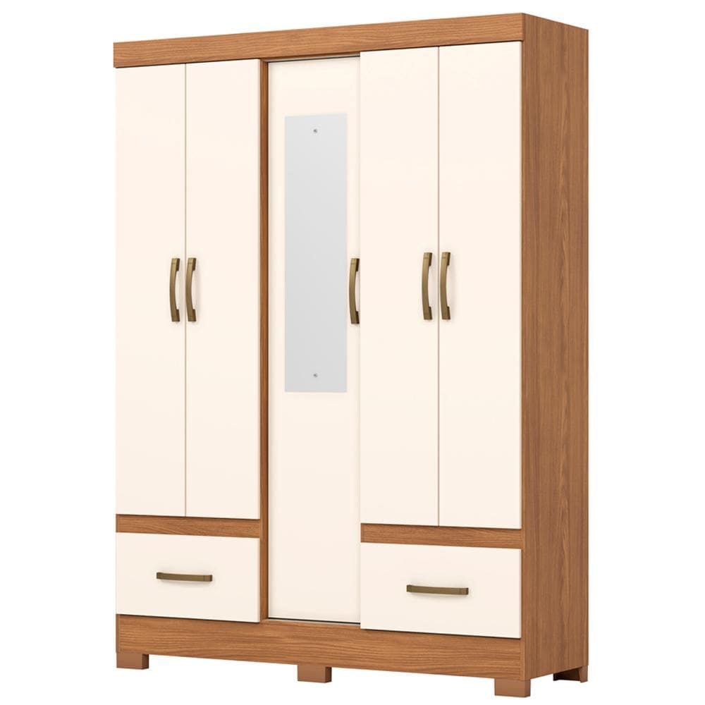 Guarda Roupa 5 Portas Com Espelho 200X146 cm Briz