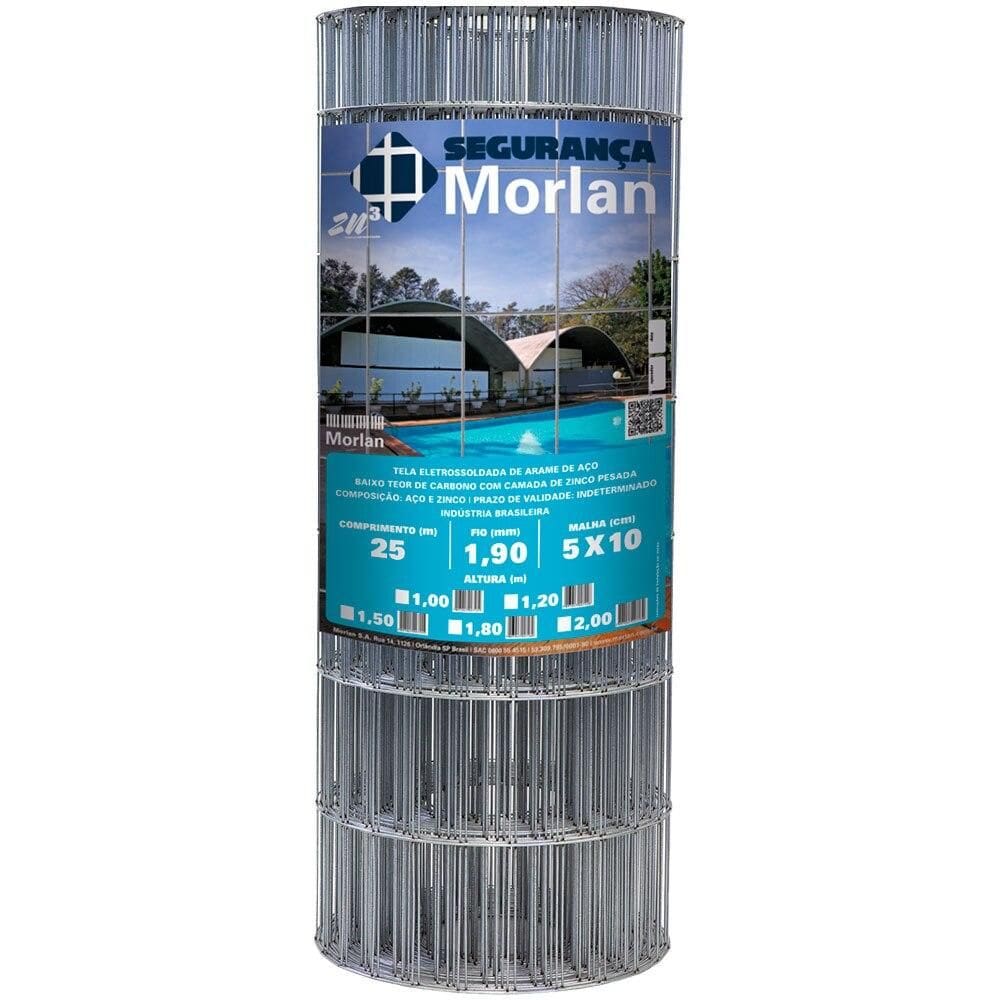 Tela Soldada para Alambrado Morlan, Galvanizada 1,90 mm, 1,0 x 25 Metros